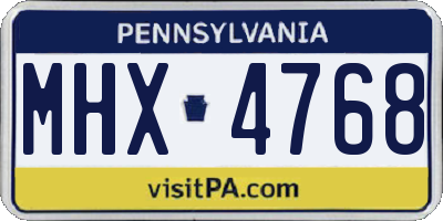 PA license plate MHX4768
