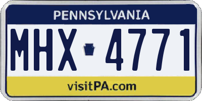 PA license plate MHX4771