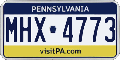 PA license plate MHX4773