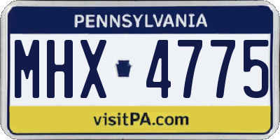 PA license plate MHX4775
