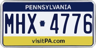 PA license plate MHX4776