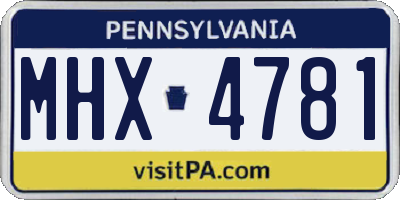 PA license plate MHX4781