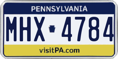 PA license plate MHX4784