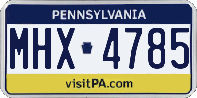PA license plate MHX4785
