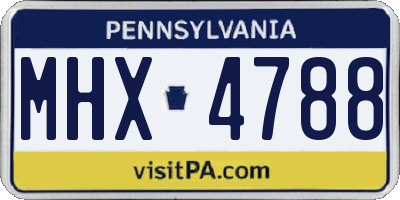 PA license plate MHX4788