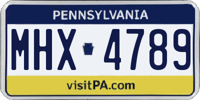 PA license plate MHX4789