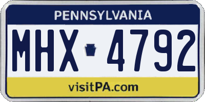 PA license plate MHX4792
