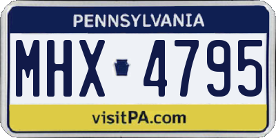 PA license plate MHX4795