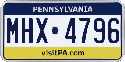 PA license plate MHX4796