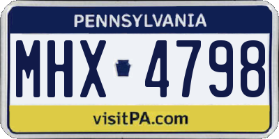 PA license plate MHX4798