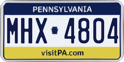 PA license plate MHX4804