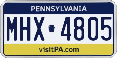 PA license plate MHX4805
