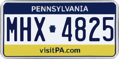 PA license plate MHX4825