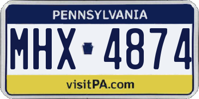 PA license plate MHX4874