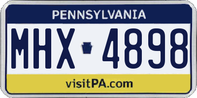PA license plate MHX4898