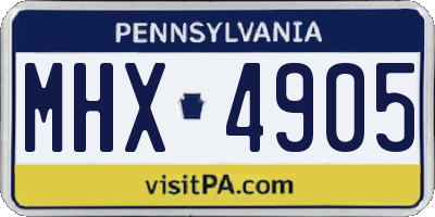 PA license plate MHX4905