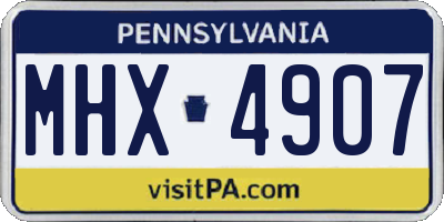 PA license plate MHX4907