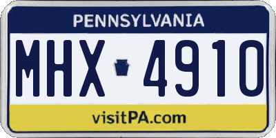 PA license plate MHX4910