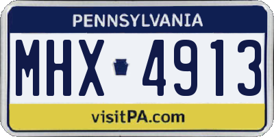 PA license plate MHX4913