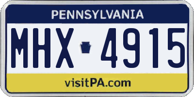 PA license plate MHX4915