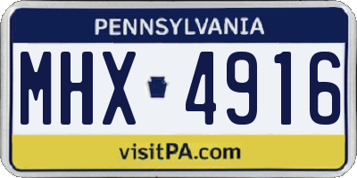 PA license plate MHX4916