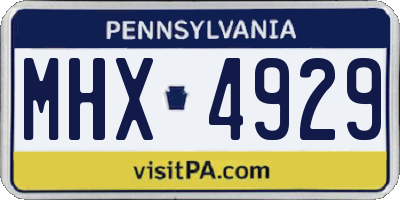PA license plate MHX4929
