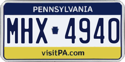 PA license plate MHX4940