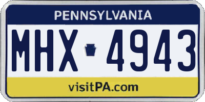 PA license plate MHX4943