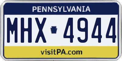 PA license plate MHX4944
