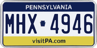 PA license plate MHX4946