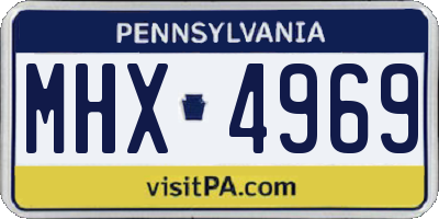 PA license plate MHX4969