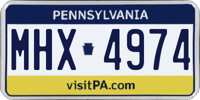 PA license plate MHX4974