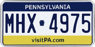 PA license plate MHX4975