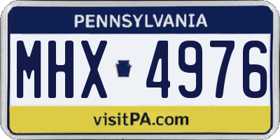 PA license plate MHX4976