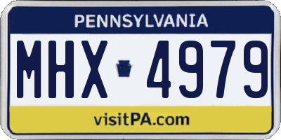 PA license plate MHX4979