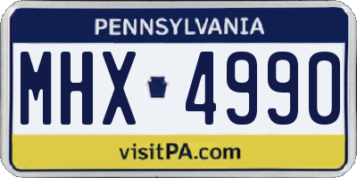 PA license plate MHX4990
