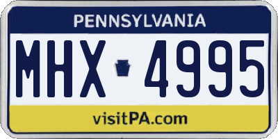 PA license plate MHX4995