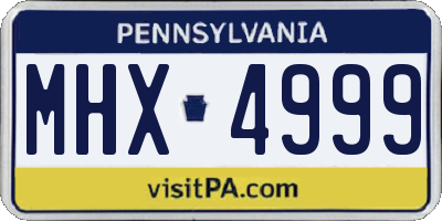 PA license plate MHX4999