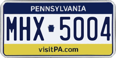 PA license plate MHX5004