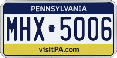 PA license plate MHX5006
