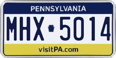 PA license plate MHX5014