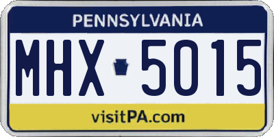 PA license plate MHX5015