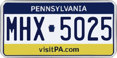 PA license plate MHX5025