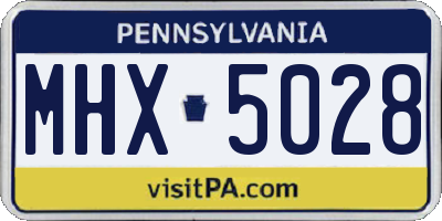 PA license plate MHX5028