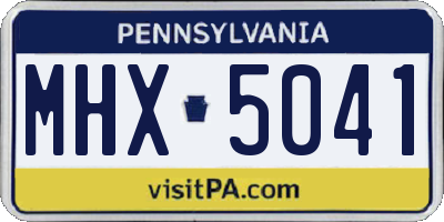 PA license plate MHX5041