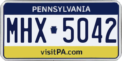PA license plate MHX5042
