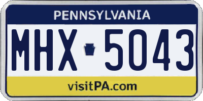 PA license plate MHX5043