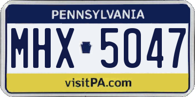 PA license plate MHX5047