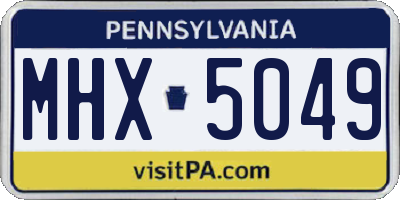 PA license plate MHX5049