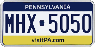 PA license plate MHX5050